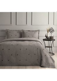 Resim Linens Vita Çift Kişilik Yatak Örtüsü Seti Gri 