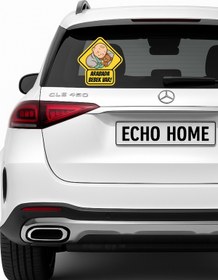 Resim Echo Home Araba Arkası Arabada Bebek Var Sticker Oto Sticker – Uyuyan Erkek Bebek Modeli 