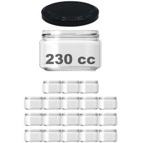 Resim 230 Ml Metal Siyah Kapaklı 230 Cc Cam Konserve Kavanoz 18 Adet 