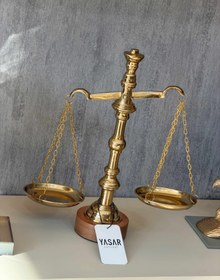 Resim Veritas Pirinç Adalet Terazisi Antik Gold 