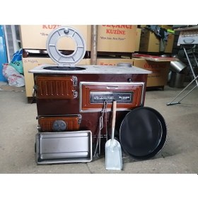 Resim Fırınlı Döküm Derin Ocak Kuzine Soba Kömür Sobası Odun Sobası 