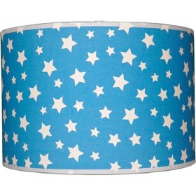 Resim Şenay Aydınlatma Çocuk Odası Silindir Kumaş Avize Sarkıt-Mavi Yıldız 