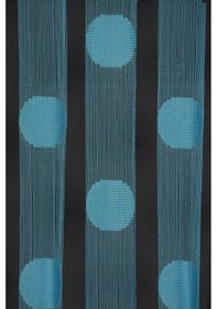 Resim Puanlı Model Turkuaz Renk İp Perde Hazır Düğmeleri Dikilmiş İp Perde 300 280 Cm Turkuaz 