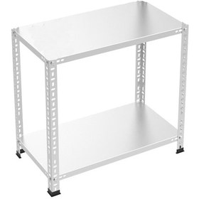 Resim Çelikrafburada 2 Katlı Çelik Galvaniz Arşiv Rafı Depo Rafı Kiler Rafı 43x60x100 Dx51 Kalite Gümüş 