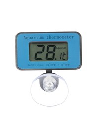 Resim Vantuzlu Dijital Lcd Akvaryum Termometresi Mavi 