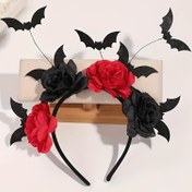 Resim 1 adet Kırmızı ve Siyah Sahte Çiçek ve Yılan Kanatlı Gotik Cadı Kıyafeti - Koyu Estetik Cadı Şapka Aksesuarı Kadınlar, Cosplay, Temalı Partiler, Cadı Kıyafeti, Temalı Parti Aksesuarı, Koyu Estetik Kafa Bandı, Dayanıklı Kafa Bandı 