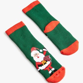 Resim Koton Yılbaşı Temalı Havlu Çorap Noel Baba Detaylı Yeşil 5wkb80021aa Yeşil 