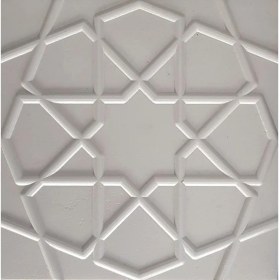 Resim Can Seramik - 20*20 Cm. Beyaz Kabartmalı Selçuklu Yıldızı Çini Karo (5 Li 1 Paket) 