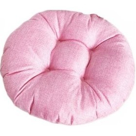Resim 1pc Pembe Yuvarlak Pamuk Keten Tatami Yastık Altın 