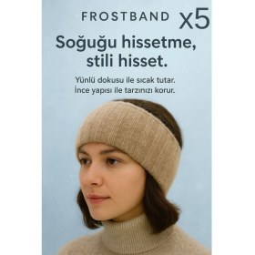 Resim Frostband Serisi - Yünlü Kafa Kulak Bandı- 5'li Sütlü Kahverengi 
