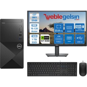 Resim Dell Vostro 3030 mt Intel Core I5 12400 16GB Ddr5 1tb SSD 23.8" Fhd Ubuntu Nvidia GT1030-4GB Masaüstü Bilgisayar 23N3030I5GT1030U08 + Zetta USB Bellek 