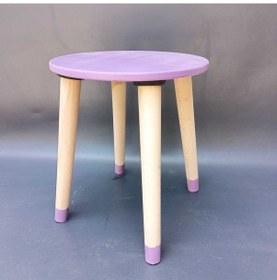 Resim Na Neşeli Ahşap Mor Ahşap Çocuk Taburesi.çocuk Sandalyesi.çalışma Masası Taburesi.renkli Tabure.çocuk Odası Mor 