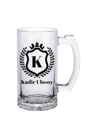 Resim Kişiye Özel İsim Baş Harfli Bira Bardağı Saydam 