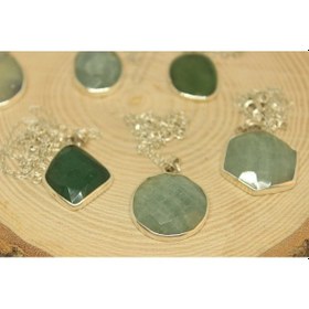 Resim Zümrüt Taşı Gümüş Kaplama ve Gümüş Zincir Dahil Kolye Ucu Gümüş 