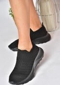 Resim Fox Shoes P239503304 Siyah Triko Kumaş Kadın Spor Ayakkabı Sneakers 