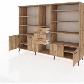 Resim Hyperion Dolap 10 Raflı 2 Çekmeceli 4 Kapaklı 220x44x163 Çam-çam Çam-çam 