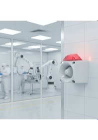 Resim Mesan Endüstriyel Led Işıklı Siren Gri Gövde 14-24vdc Ms 3050.1.11.14-30vdc 