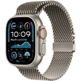 Resim Apple Watch Ultra 2 GPS + Cellular 49 MM Natürel Titanyum Kasa ve Natürel Titanyum Milano Loop Small Akıllı Saat (Apple Türkiye Garantili) 