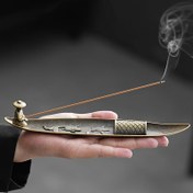 Resim Geleneksel Tekne Şeklinde Metal Buhur Yakıcı, Noel, Cadılar Bayramı, Paskalya, Hanuka, Şükran Günü için Şölen Ev Dekoru - Zarif Metal Tasarım 