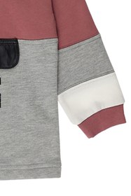 Resim Panço Erkek Bebek Yarım Fermuarlı Baskı Detaylı Gül Kurusu Sweatshirt 