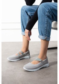 Resim Wordex Bb-1 Kadın Günlük Fileli Lastikli Babet Yazlık Kadın Ayakkabı Gri 