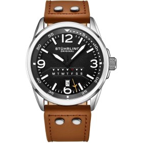 Resim Stührling 447A.02 Stührling 44MM Isviçre Üretimi Erkek Kol Saati 
