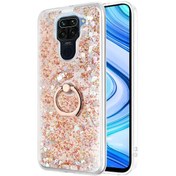 Resim Microsonic Xiaomi Redmi Note 9 Kılıf Glitter Liquid Holder Gold 