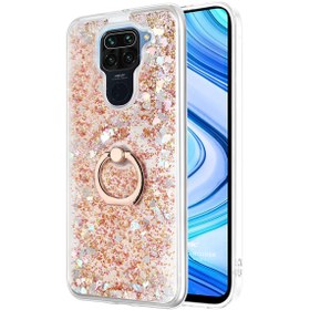 Resim Microsonic Xiaomi Redmi Note 9 Kılıf Glitter Liquid Holder Gold 