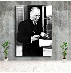 Resim Kahve Ve Sigara Içen M. K. Atatürk Tablosu 