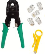 Resim usin Rj45 Rj9 Rj11 4p/6p/8p Jack Sıkma Çakma Pensesi + Kablo Soyucusu + 100 Rj45 Jack 