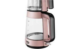 Resim Beko cm 5964 Floral Beyaz 1900 W Cam Demlikli Çay Makinesi 