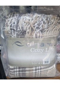 Resim Dinarsu Cozy Life Pamuklu Skoç Tv Battaniyesi 130 X 170 Plaid Bej Kahve 