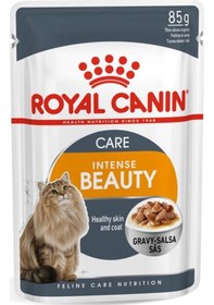 Resim Royal Canin Intense Beauty Gravy Soslu Pouch Yetişkin Kedi Yaş Maması 12 x 85 G 