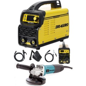 Resim Dragro Germany Technology Çift Kartlı 200 Amper Invertör Kaynak MAKINASI-SARI-3000W Taşlama 2li Set 