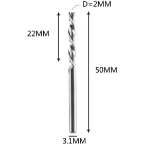 Resim 2Liyao WD2F-D2.0-L22 Dreanique 1 Adet Katı Karbür Freze Kesici 3.175 4 6 8mm 2 Flüt Spiral Yönlendirici Bit Karbür Uçlu Değirmen Ahşap Mdf Yukarı Kesme Aşağı Kesme (Yurt Dışından) 