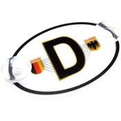 Resim OTOMOR AKSESUAR Almanya Bayraklı D Plaka Oval Vantuzlu Pleksi Cam Süsü Beyaz 11x7.5cm 