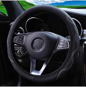 Resim 1 Stereo Kabartmalı Masaj El Tipi Deri Otomotiv Malzemeleri İç Halka Olmadan Black White Black White 