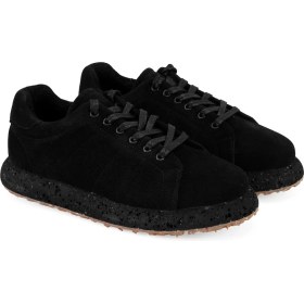 Resim Desa Kadın Siyah Süet Deri Sneaker 