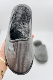 Resim Kadife Erkek Önü Kapalı Terlik Kışlık Hafif Terlik Misafir Çeyiz Damat Terliği Ses Yapmaz Taban gri 40-41 
