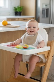 Resim runbaby Polarlı Sıvıya Dayanıklı İki kademeli Çıtçıtlı Bebek Mama Önlüğü ( 0-3 AY ) 