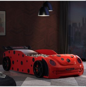 Resim Setaymobilya Arabalı Yatak, Ladybird Ledli Rüzgarlıklı Arabalı Yatak 