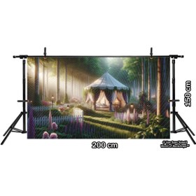 Resim Venspor Bahçe Çadırı Manzarası 200x150cm Fon Duvar Örtüsü Arkaplan 