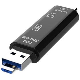 Resim Type-C ve Micro Usb Otg Usb Kart Micro Sdhc Sd Tf Kart Okuyucu 