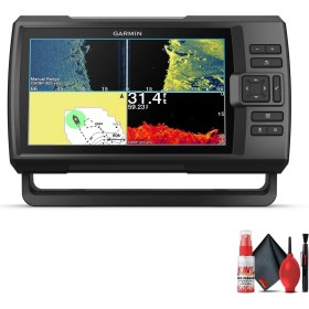 Resim Garmin Striker Vivid 9sv, Kullanımı Kolay 5 Inç Renkli Balık Bulucu ve Sonar Dönüştürücü, Canlı Tarama Sonar Renk Paletleri Temizleme Kağıdıyla Birlikte 9 Inç Paket... 