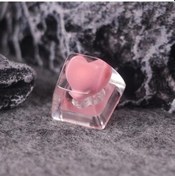 Resim Linchensevimli Aşk Kalp Reçine Anahtar Kapakları Kiraz Mx Mekanik Klavye Tuş Takımı Mercan Pembe 