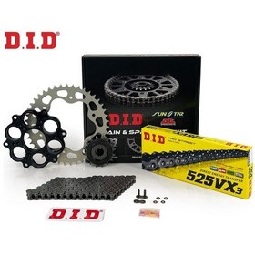 Resim Zincir Dişli Seti Ducatı Hypermotard Evo Sp 1100 Cc 2010-2012 / Ducatı / Hypermotard Evo Sp / 1100cc / Zincir: Dıd-525vx3 Çelik -104 / Ön-arka Dişli: Jt 15t-41t / 2010-2011-2012 1.Resim 