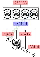 Resim Kia Rio - Ceed Piston Takım Std B Orjinal | 234A02A911 