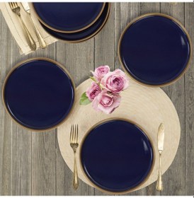 Resim Keramika Nordic Gold Kobalt Pasta Tabağı 22 Cm 6 Adet 