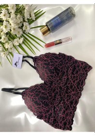 Resim Pae Aderente Dantelli Kaplı Bralet Sütyen Büstiyer Siyah 
