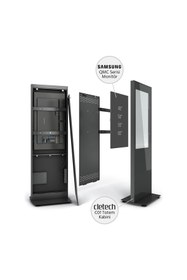 Resim Cletech C01 65” Totem Kabini + Samsung QM65C 65” Signage Monitör 